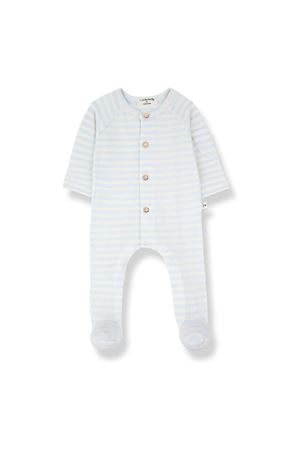 Tutina a righe in cotone bianco e blu 1+IN THE FAMILY KIDS | FELIPMISTYBLUE